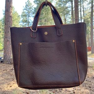 Portland Leather Goods Mini Crossbody bag in Coldbrew